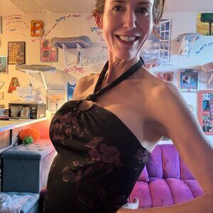 Elegant Gorgeous Rose Halter Dress